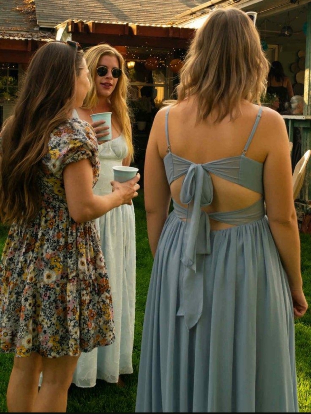 Floral Open-Back Cotton Dress - Picture 2 of 8